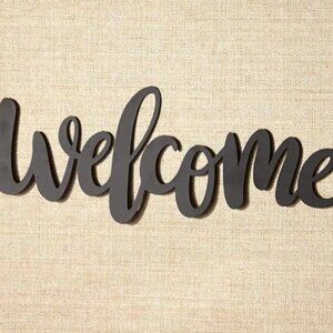 "Welcome" Metal Wall Word Sign